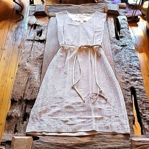 Handmade Vintage soft pink shimmery dress with belt